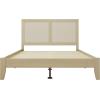Christopher Knight Home Eudoca Natural Farmhouse Rubberwood Platform King Bed Frame with Woven Rattan Headboard, Solid Wood Bed, Bedroom Furniture, No Box Spring Needed, Noise-Free with Middle Legs(Natural)