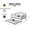 Christopher Knight Home Fox Twin Daybed with Trundle, Metal Sofa Bed Set, Rollaway Daybed Couch Bed Frame for Bedroom Living Room Guest Room, Elegant and Simple Style, Anti-Noise, Easy Assembly, White(White)