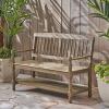 Christopher Knight Home Great Deal Furniture Christopher Knight Home Cody Outdoor Acacia Wood Bench with Shelf, Gray Finish