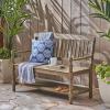 Christopher Knight Home Great Deal Furniture Christopher Knight Home Cody Outdoor Acacia Wood Bench with Shelf, Gray Finish