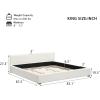 Christopher Knight Home MATA King Size Bed Frame, Fabric Upholstered Bedframe with Headboard, Wooden Bed Base with Wide-Edge Bedside, Easy Assembly, No Boxing Spring Needed, Beige(King Size)