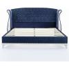 Christopher Knight Home Raelyn Velvet Upholsterted King Size Bed Frame with Headboard, Rectangular King Bed Frame with Wingback Headboard, Wood Platform Bed Frame, No Box Spring Needed, Navy Blue(Navy Blue)