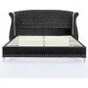 Christopher Knight Home Raelyn Velvet Upholsterted King Size Bed Frame with Headboard, Rectangular King Bed Frame with Wingback Headboard, Wood Platform Bed Frame, No Box Spring Needed, Navy Blue(Black)
