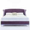 Christopher Knight Home Raelyn Velvet Upholsterted King Size Bed Frame with Headboard, Rectangular King Bed Frame with Wingback Headboard, Wood Platform Bed Frame, No Box Spring Needed, Navy Blue(Purple)