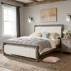 Christopher Knight Home Ruby King Size Platform Bed Frame, Ivory Boucle Fabric Upholstered Headboard and Footboard, Wood Bed Support and Slat, Fully Mattress Foundation, No Box Spring Needed, Gray(Queen)