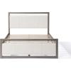 Christopher Knight Home Ruby King Size Platform Bed Frame, Ivory Boucle Fabric Upholstered Headboard and Footboard, Wood Bed Support and Slat, Fully Mattress Foundation, No Box Spring Needed, Gray(Queen)