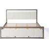 Christopher Knight Home Ruby King Size Platform Bed Frame, Ivory Boucle Fabric Upholstered Headboard and Footboard, Wood Bed Support and Slat, Fully Mattress Foundation, No Box Spring Needed, Gray(King)