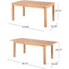 Christopher Knight Home Vikle 9-Piece Outdoor Dining Set Acacia Wood, Extendable Table with Umbrella Hole and 8 Wicker Chairs, Patio Dining Furniture Set for Garden/Backyard, Light Grey+Teak+Natural(Green+teak+natural)