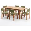 Christopher Knight Home Vikle 9-Piece Outdoor Dining Set Acacia Wood, Extendable Table with Umbrella Hole and 8 Wicker Chairs, Patio Dining Furniture Set for Garden/Backyard, Light Grey+Teak+Natural(Green+teak+natural)