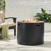 Christopher Knight Home Wellington Outdoor 40,000 BTU Circular Fire Pit – Brushed Black