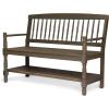Christopher Knight Home Great Deal Furniture Christopher Knight Home Cody Outdoor Acacia Wood Bench with Shelf, Gray Finish