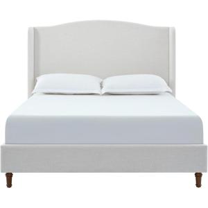 Christopher Knight Home Bacro 54″ H Tall Headboard Upholstered Bed, Queen Size Bed, Slat Support Camelback Bed, Wingback Headboard, No Box Spring Needed, Easy Assembly Chenille Headboard Bed, Ivory(Camelback Ivory)