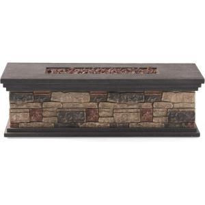 Christopher Knight Home Chesney Outdoor 50,000 BTU Rectangular Fire Pit (No Tank Holder) – Lightweight Concrete – Stone Finish