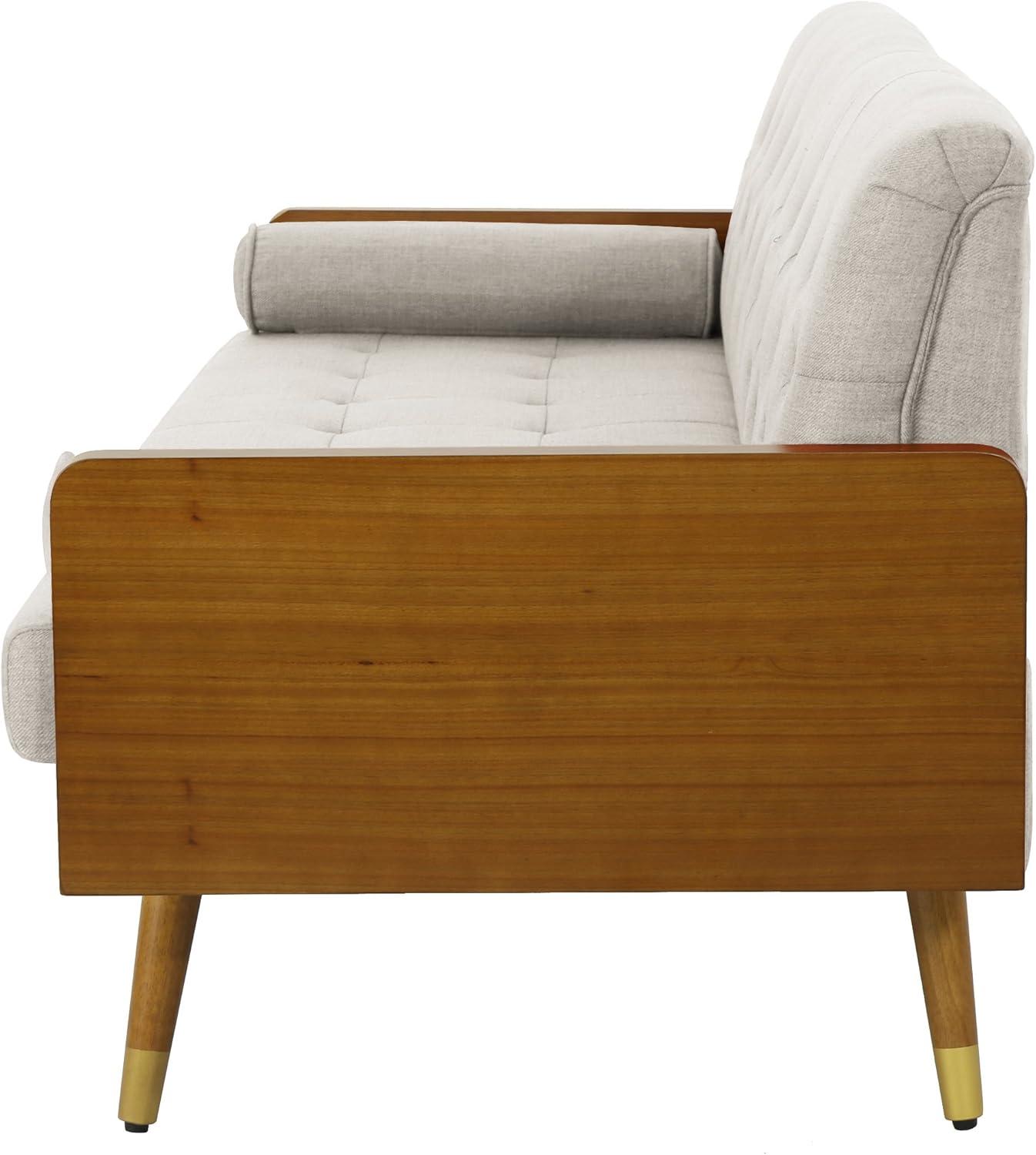 image:imageChristopher Knight Home Aidan Mid Century Modern Tufted Fabric Sofa BeigeSofa
