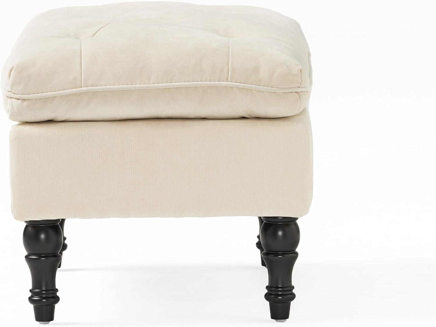 image:imageChristopher Knight Home Creme Tufted Fabric Ottoman Cream