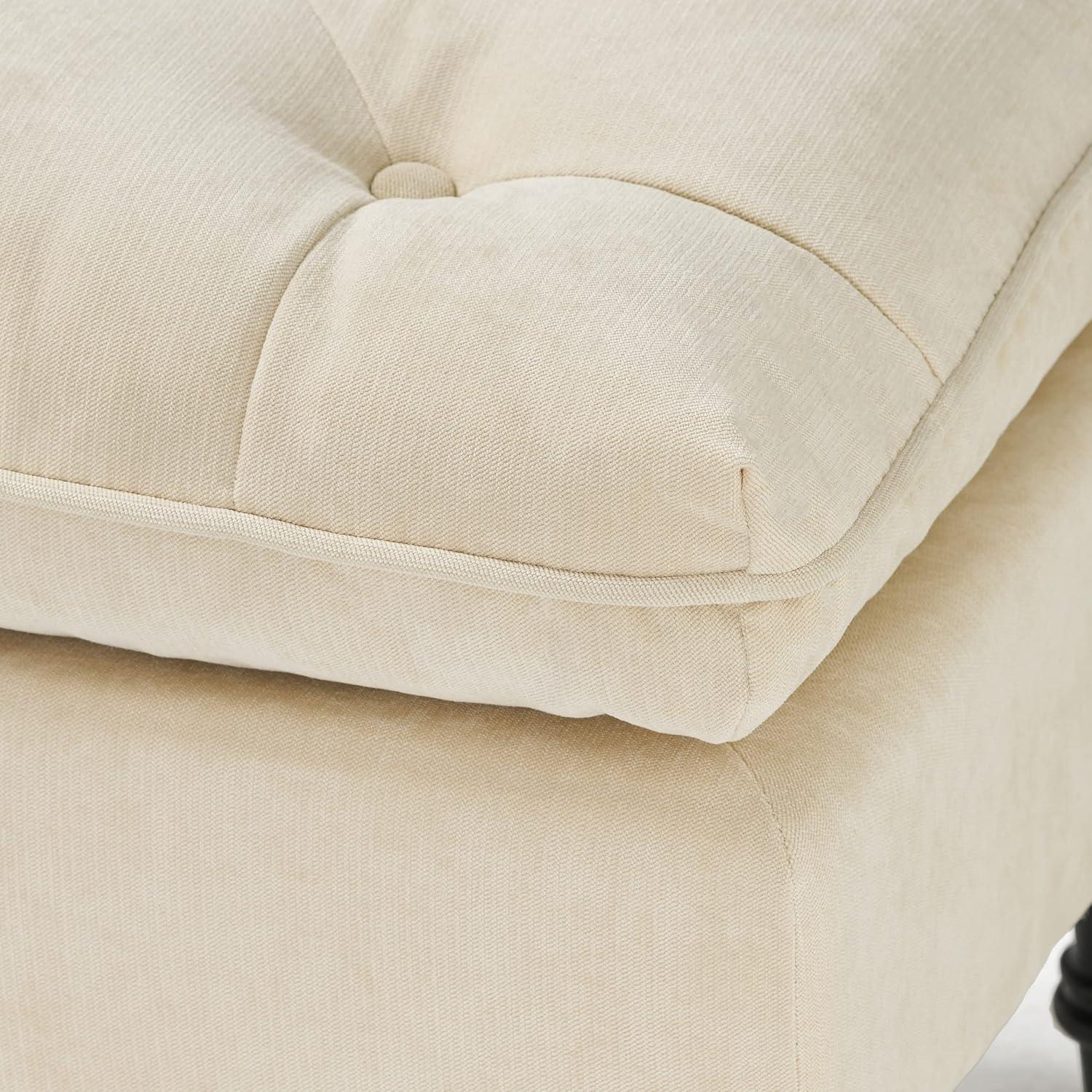 image:imageChristopher Knight Home Creme Tufted Fabric Ottoman Cream