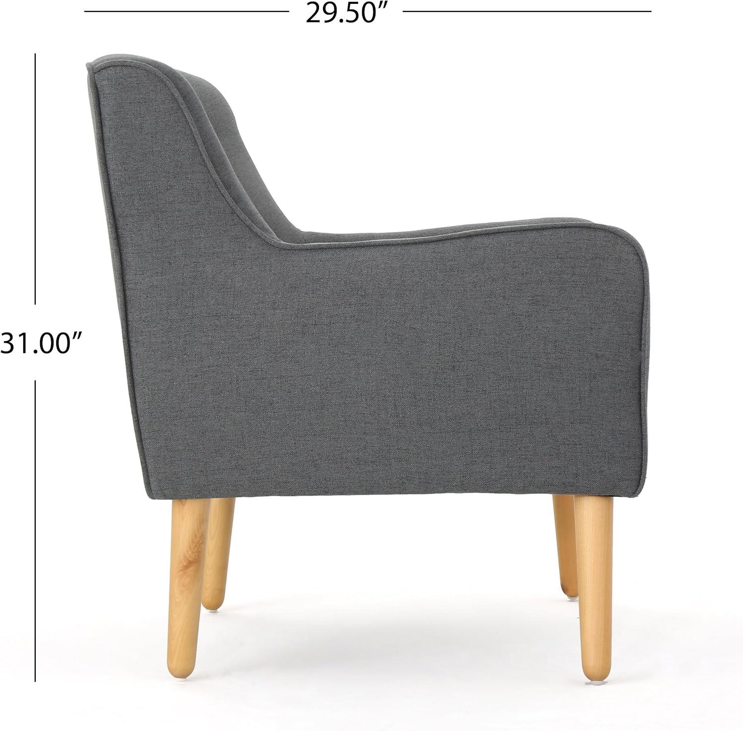 image:imageChristopher Knight Home Felicity MidCentury Modern Fabric Upholstered Accent Chair Wooden Living Room Club Chair Bedroom Comfy Reading Chair Navy BlueCharcoal