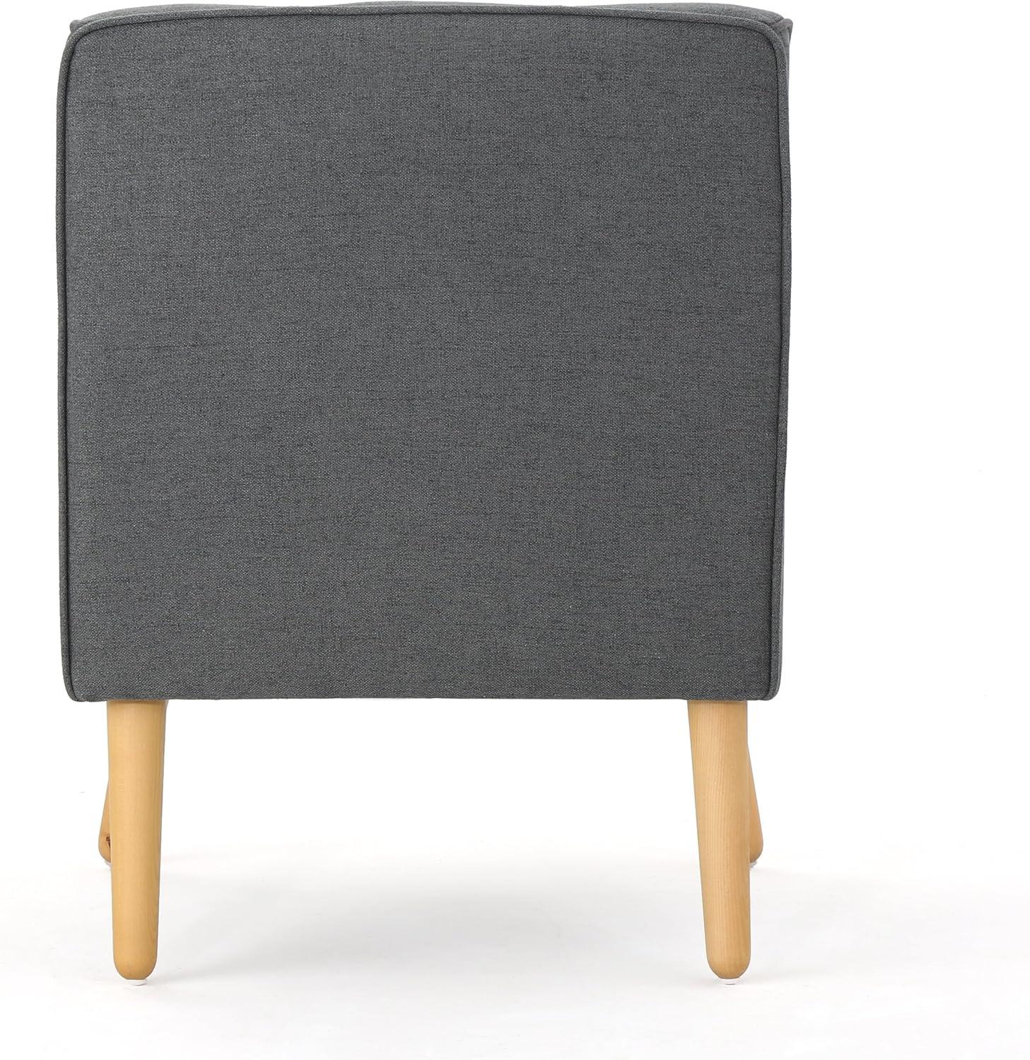 image:imageChristopher Knight Home Felicity MidCentury Modern Fabric Upholstered Accent Chair Wooden Living Room Club Chair Bedroom Comfy Reading Chair Navy BlueCharcoal