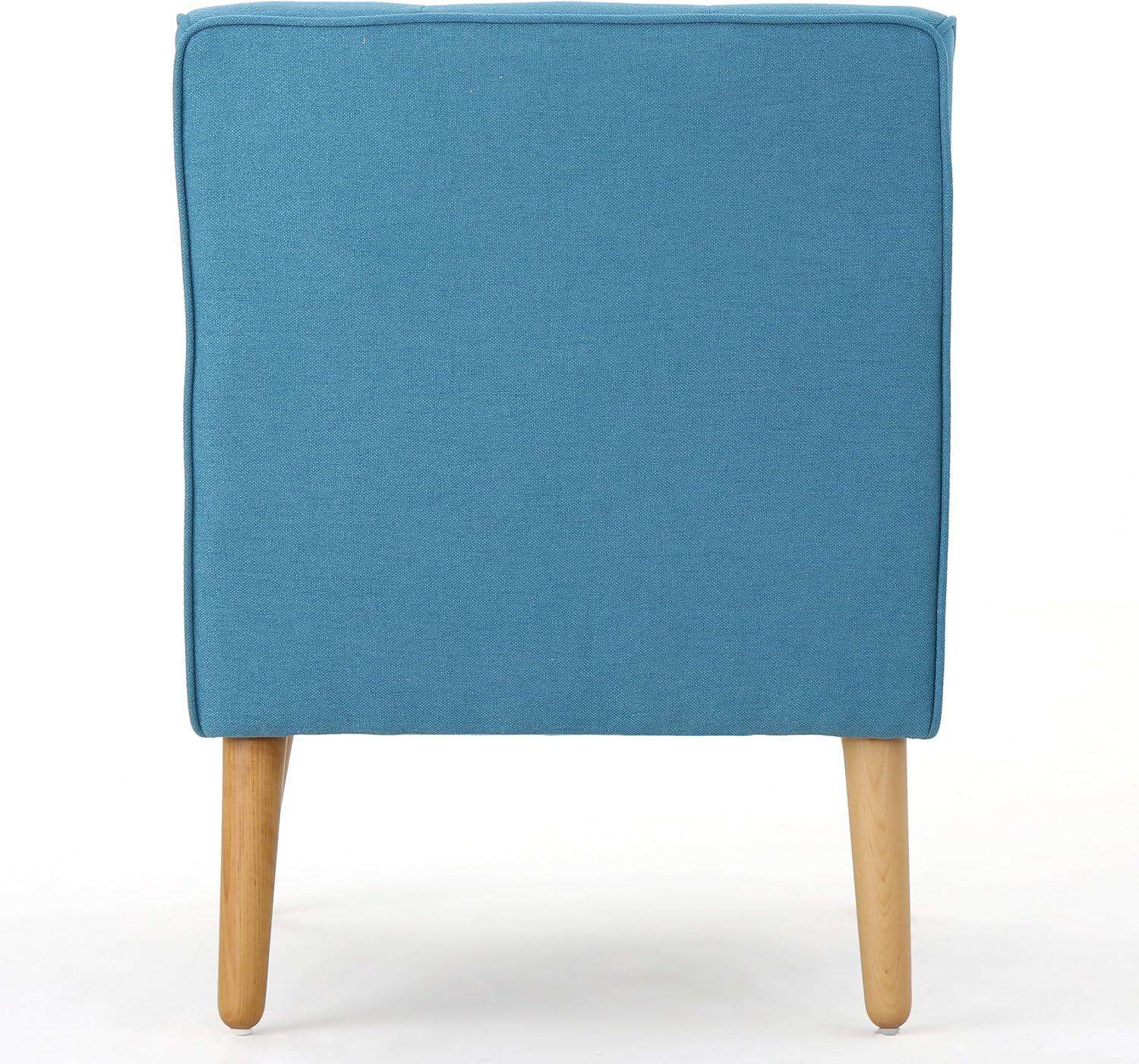 image:imageChristopher Knight Home Felicity MidCentury Modern Fabric Upholstered Accent Chair Wooden Living Room Club Chair Bedroom Comfy Reading Chair Navy BlueTeal