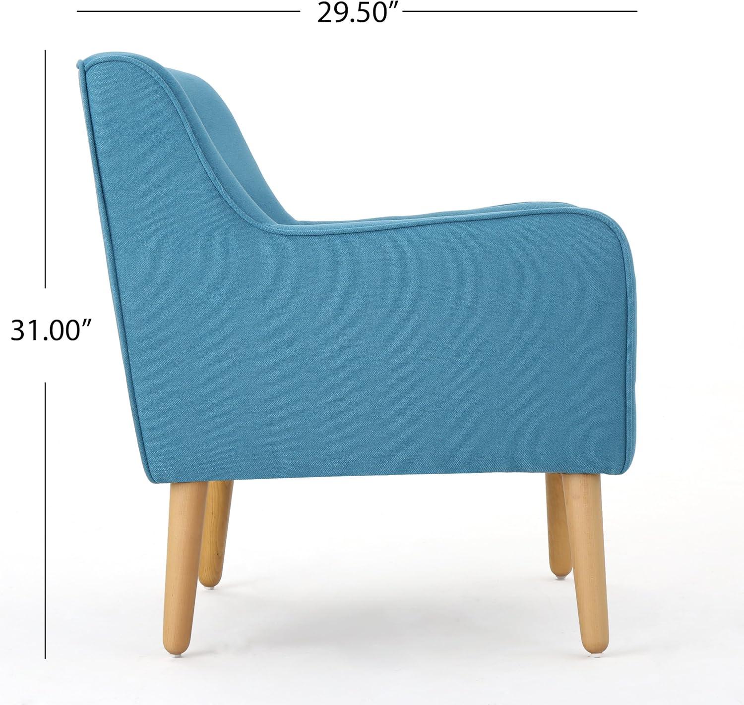 image:imageChristopher Knight Home Felicity MidCentury Modern Fabric Upholstered Accent Chair Wooden Living Room Club Chair Bedroom Comfy Reading Chair Navy BlueTeal