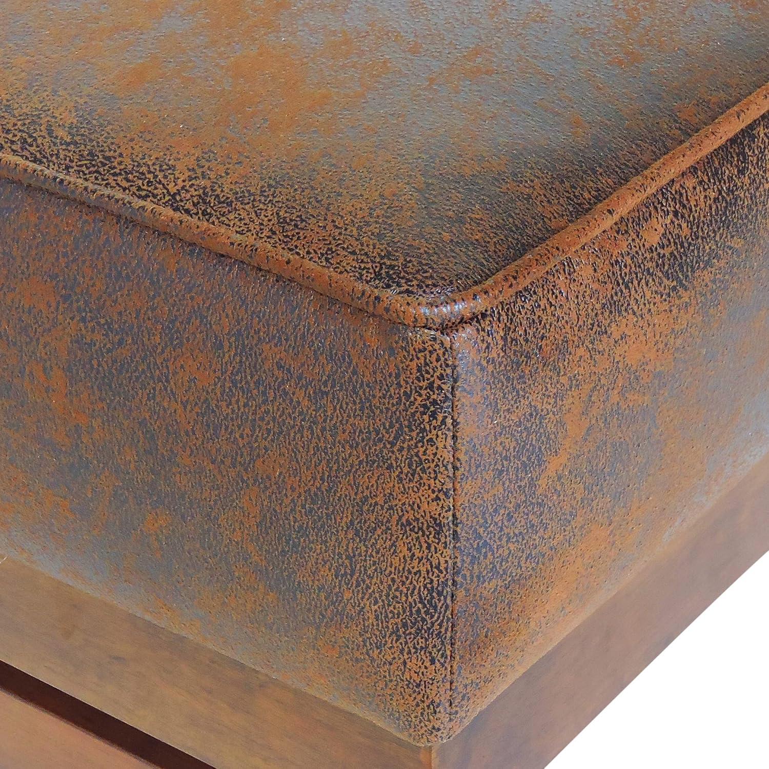 image:imageChristopher Knight Home Hillman PU Ottoman with Wood FrameRectangular Upholstered Footrest BenchNon Storage Faux Leather Ottoman Bench for Living Room Bedroom Entryway Home DecorBrownBrown Walnut