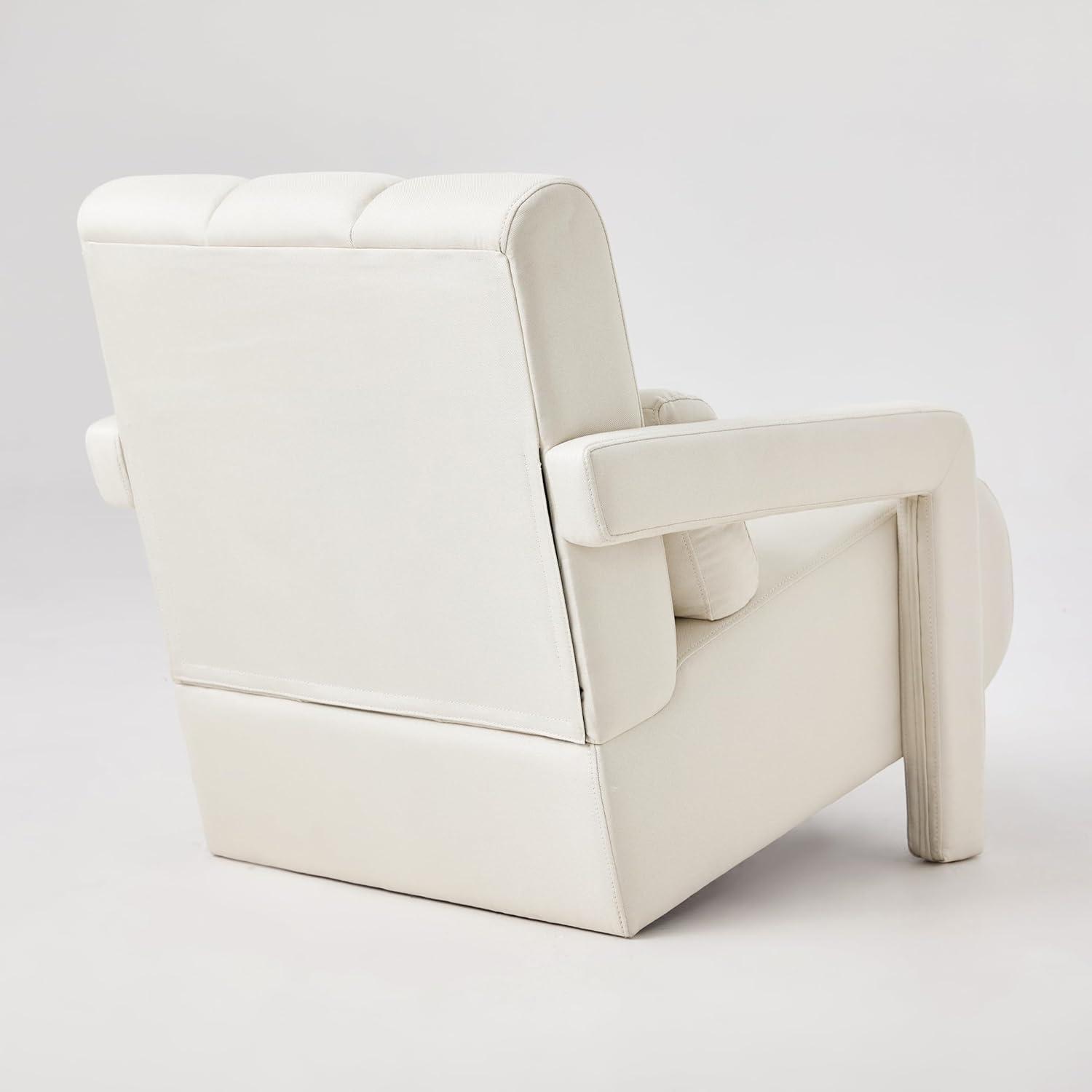 image:imageChristopher Knight Home Smyth Modern Armchair Upholstered Accent ChairMinimalist Lounge Chair Cozy Seating Chairwith Linen Fabric and a Pillow Bedroom Chair Navy BlueBeige