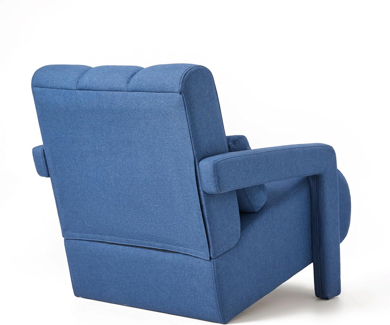 image:imageChristopher Knight Home Smyth Modern Armchair Upholstered Accent ChairMinimalist Lounge Chair Cozy Seating Chairwith Linen Fabric and a Pillow Bedroom Chair Navy BlueNavy Blue
