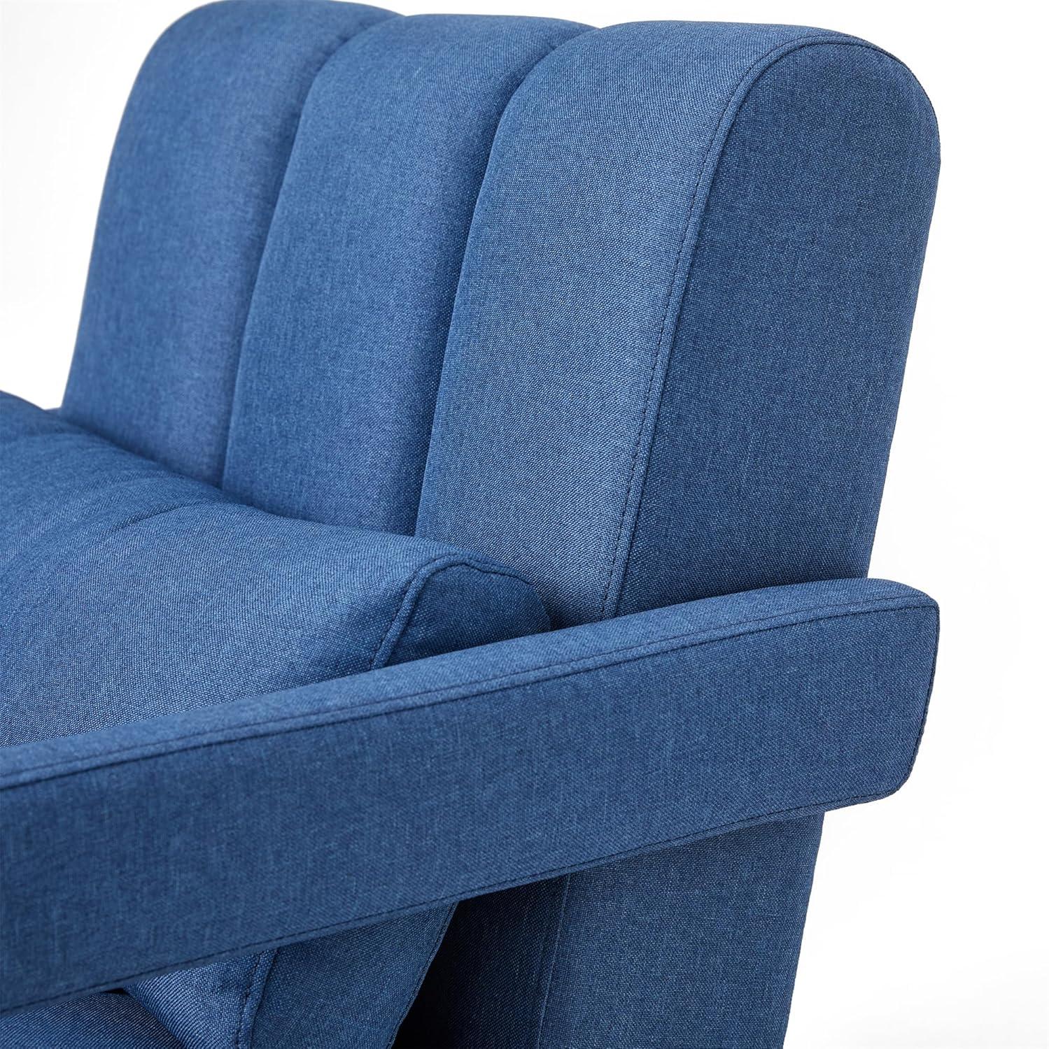 image:imageChristopher Knight Home Smyth Modern Armchair Upholstered Accent ChairMinimalist Lounge Chair Cozy Seating Chairwith Linen Fabric and a Pillow Bedroom Chair Navy BlueNavy Blue