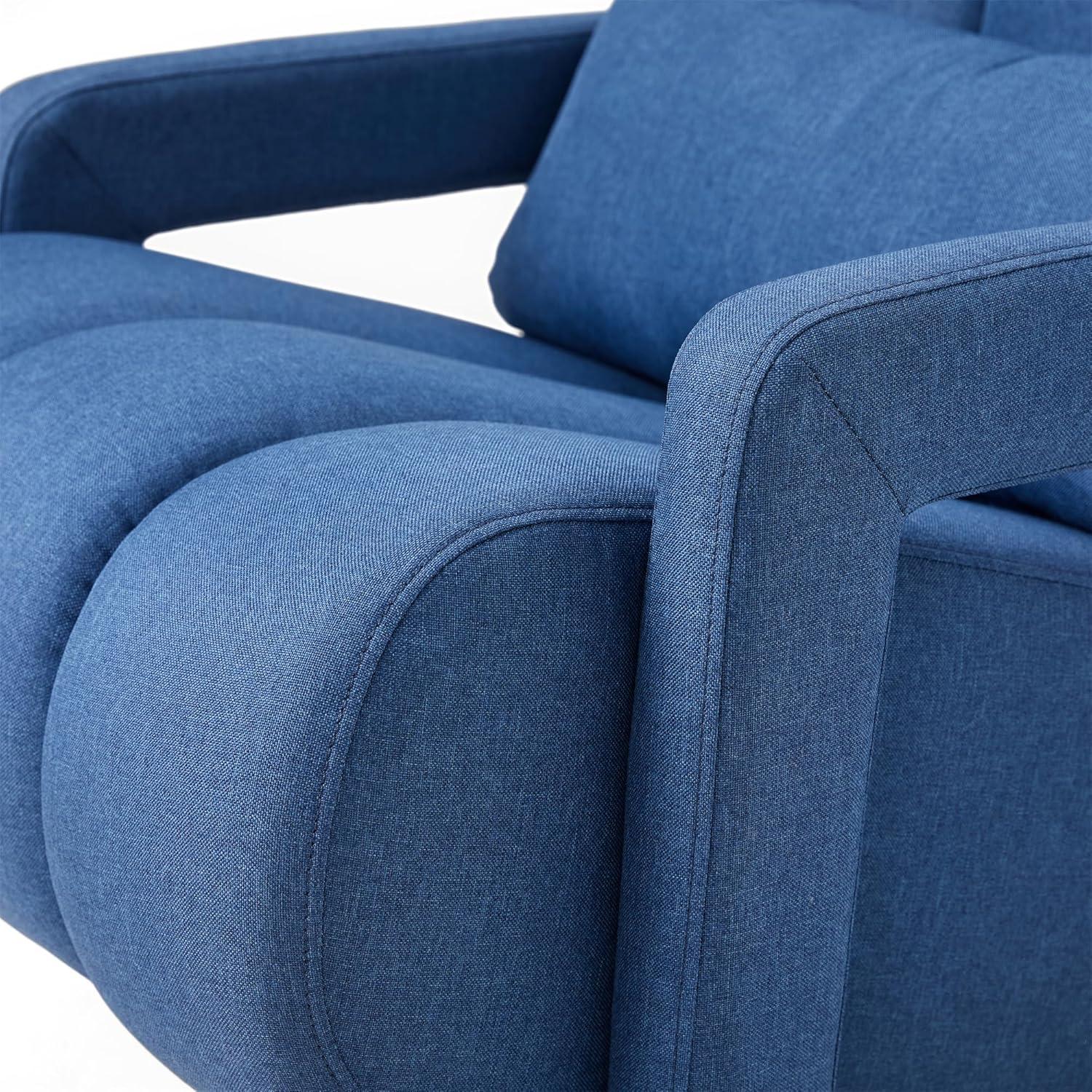 image:imageChristopher Knight Home Smyth Modern Armchair Upholstered Accent ChairMinimalist Lounge Chair Cozy Seating Chairwith Linen Fabric and a Pillow Bedroom Chair Navy BlueNavy Blue