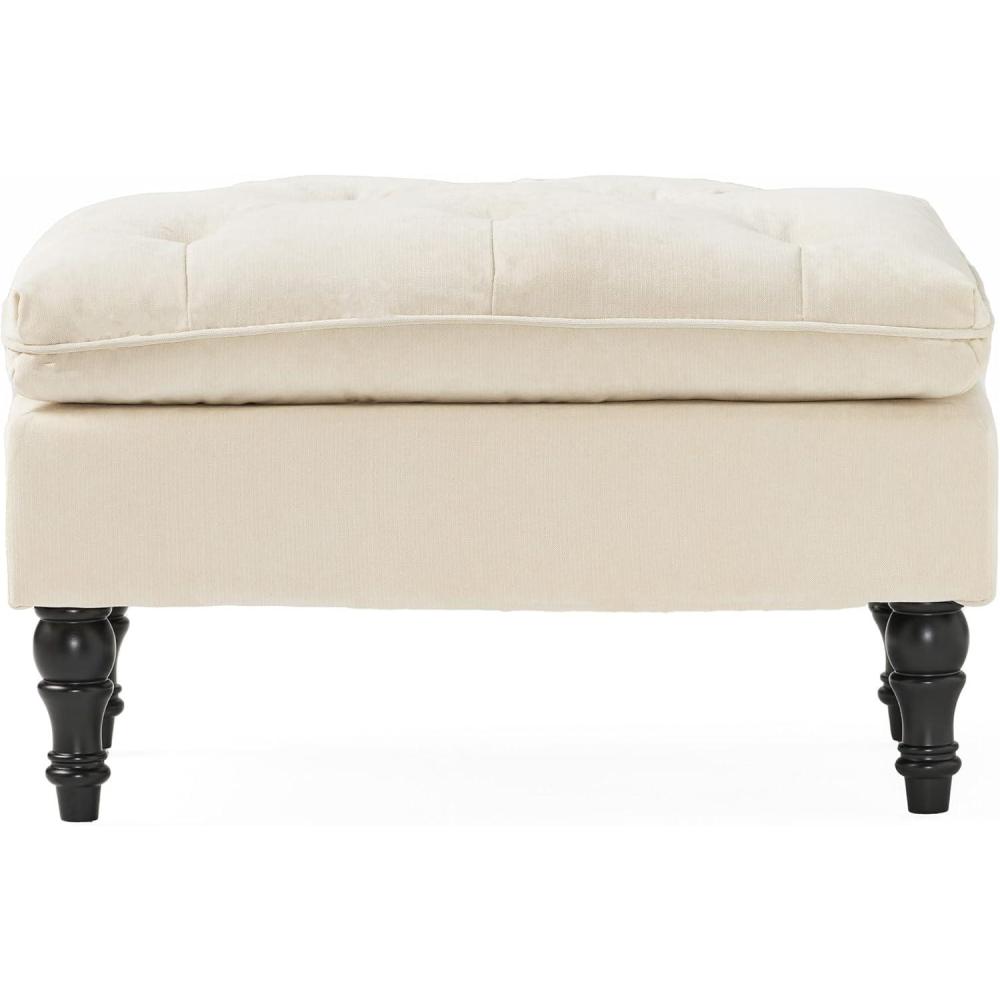 image:imageChristopher Knight Home Creme Tufted Fabric Ottoman Cream