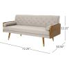 Christopher Knight Home Aidan Mid Century Modern Tufted Fabric Sofa, Beige(Sofa)