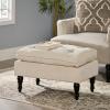 Christopher Knight Home Creme Tufted Fabric Ottoman, Cream