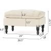 Christopher Knight Home Creme Tufted Fabric Ottoman, Cream