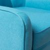 Christopher Knight Home Felicity Mid-Century Modern Fabric Upholstered Accent Chair, Wooden Living Room Club Chair, Bedroom Comfy Reading Chair, Navy Blue(Teal)