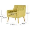 Christopher Knight Home Felicity Mid-Century Modern Fabric Upholstered Accent Chair, Wooden Living Room Club Chair, Bedroom Comfy Reading Chair, Navy Blue(Wasabi)