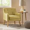 Christopher Knight Home Felicity Mid-Century Modern Fabric Upholstered Accent Chair, Wooden Living Room Club Chair, Bedroom Comfy Reading Chair, Navy Blue(Wasabi)