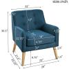 Christopher Knight Home Felicity Mid-Century Modern Fabric Upholstered Accent Chair, Wooden Living Room Club Chair, Bedroom Comfy Reading Chair, Navy Blue(Navy Blue)