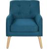 Christopher Knight Home Felicity Mid-Century Modern Fabric Upholstered Accent Chair, Wooden Living Room Club Chair, Bedroom Comfy Reading Chair, Navy Blue(Navy Blue)
