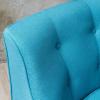 Christopher Knight Home Felicity Mid-Century Modern Fabric Upholstered Accent Chair, Wooden Living Room Club Chair, Bedroom Comfy Reading Chair, Navy Blue(Teal)