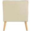Christopher Knight Home Felicity Mid-Century Modern Fabric Upholstered Accent Chair, Wooden Living Room Club Chair, Bedroom Comfy Reading Chair, Navy Blue(Beige)