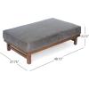 Christopher Knight Home Hillman PU Ottoman with Wood Frame,Rectangular Upholstered Footrest Bench,Non Storage Faux Leather Ottoman Bench for Living Room Bedroom Entryway Home Decor,Brown(Slate + Walnut)