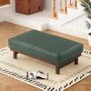 Christopher Knight Home Hillman PU Ottoman with Wood Frame,Rectangular Upholstered Footrest Bench,Non Storage Faux Leather Ottoman Bench for Living Room Bedroom Entryway Home Decor,Brown(Green)