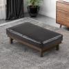 Christopher Knight Home Hillman PU Ottoman with Wood Frame,Rectangular Upholstered Footrest Bench,Non Storage Faux Leather Ottoman Bench for Living Room Bedroom Entryway Home Decor,Brown(Brown)