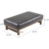 Christopher Knight Home Hillman PU Ottoman with Wood Frame,Rectangular Upholstered Footrest Bench,Non Storage Faux Leather Ottoman Bench for Living Room Bedroom Entryway Home Decor,Brown(Brown)