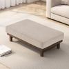 Christopher Knight Home Hillman PU Ottoman with Wood Frame,Rectangular Upholstered Footrest Bench,Non Storage Faux Leather Ottoman Bench for Living Room Bedroom Entryway Home Decor,Brown(Light Brown)