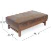 Christopher Knight Home Hillman PU Ottoman with Wood Frame,Rectangular Upholstered Footrest Bench,Non Storage Faux Leather Ottoman Bench for Living Room Bedroom Entryway Home Decor,Brown(Brown + Walnut)