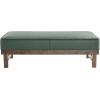 Christopher Knight Home Hillman PU Ottoman with Wood Frame,Rectangular Upholstered Footrest Bench,Non Storage Faux Leather Ottoman Bench for Living Room Bedroom Entryway Home Decor,Brown(Green)