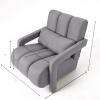 Christopher Knight Home Smyth Modern Armchair, Upholstered Accent Chair,Minimalist Lounge Chair, Cozy Seating Chair,with Linen Fabric and a Pillow, Bedroom Chair, Navy Blue(Dark Grey)
