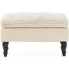 Christopher Knight Home Creme Tufted Fabric Ottoman, Cream