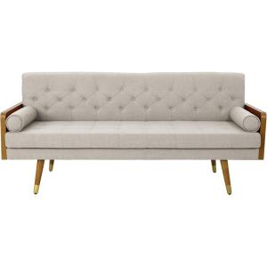 Christopher Knight Home Aidan Mid Century Modern Tufted Fabric Sofa, Beige(Sofa)